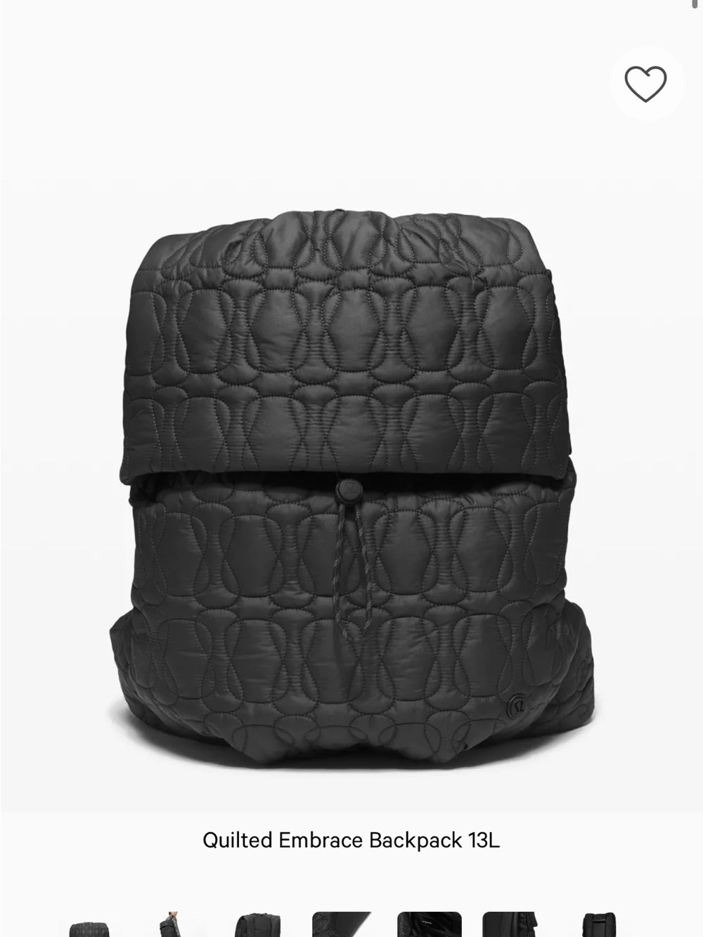 lululemon athletica Quilted Black Backpack